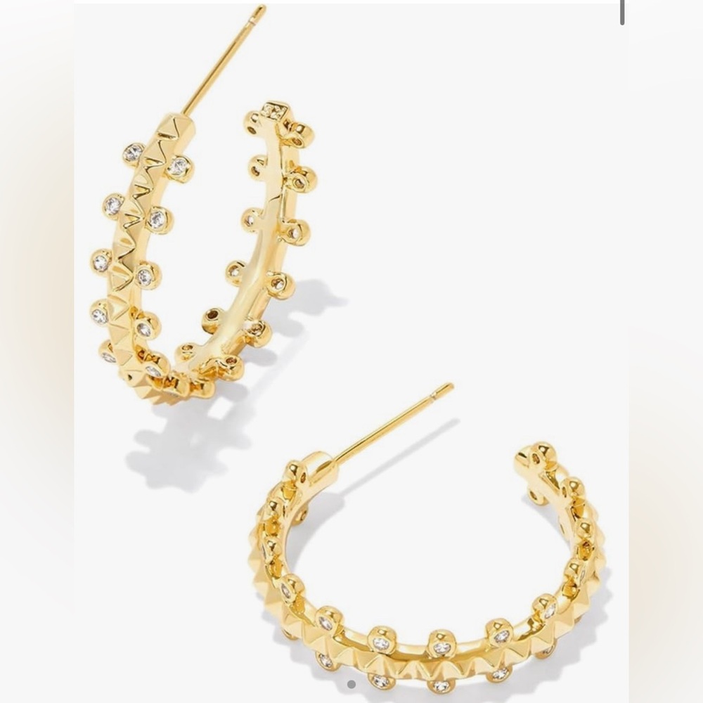 Kendra Scott small gold crystal Jada hoops (BRAND NEW!!)